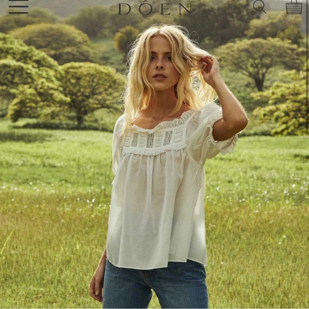 Doen Frances Top in Salt Lace
